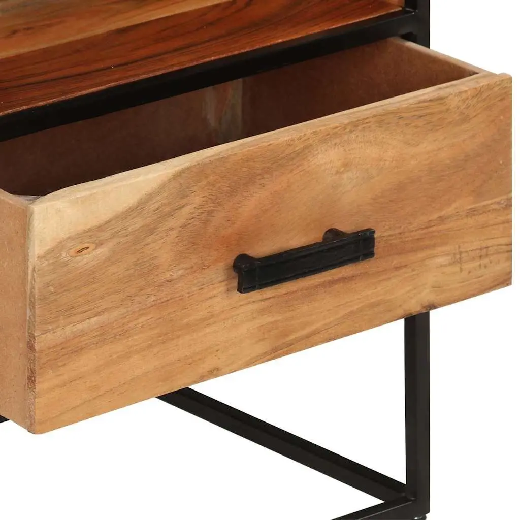 Bedside Table Solid Acacia Wood 40x30x50 cm Brown Nightstand Cabinet Drawer