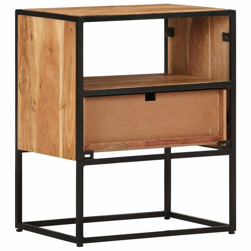 Bedside Table Solid Acacia Wood 40x30x50 cm Brown Nightstand Cabinet Drawer