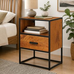 Bedside Table 40x30x50 cm in Acacia Wood