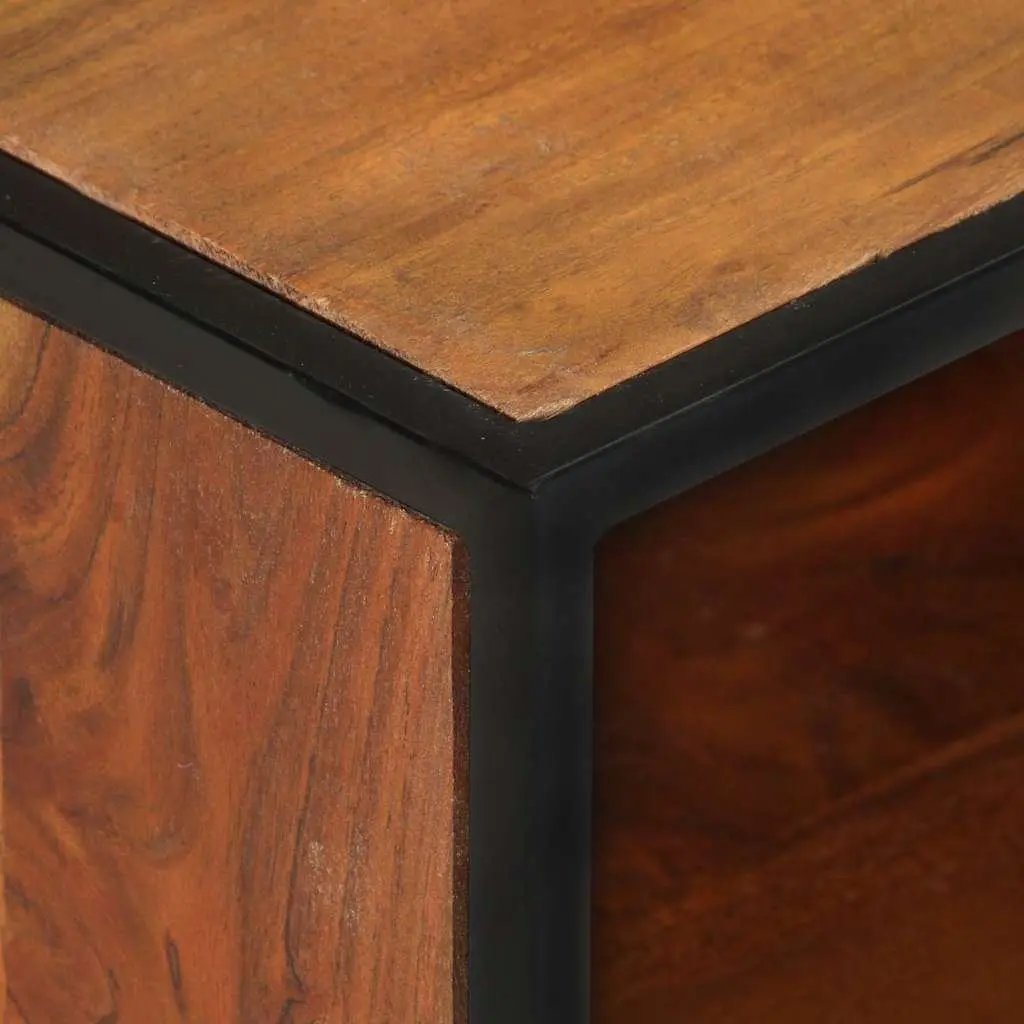 TV Cabinet Solid Acacia Wood 110x30x45 cm Brown Industrial Style with 3 Drawers 3 Shelves