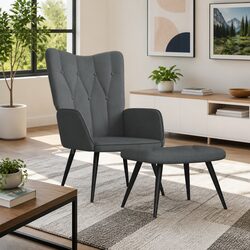Practical Grey Armchair and Stool for Any Room