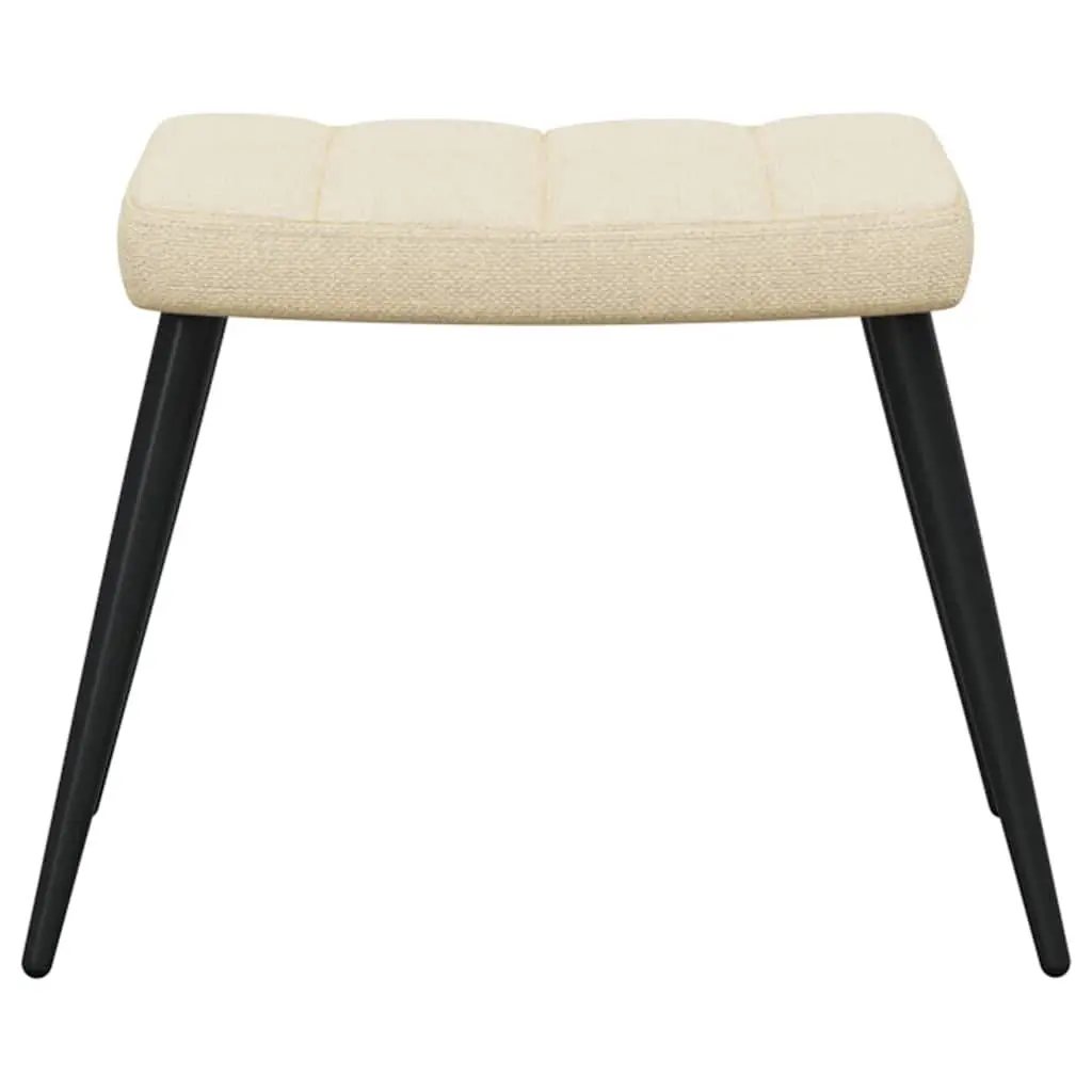 Relaxing Armchair with Footstool Cream Fabric Accent Chair Lounge Seat with