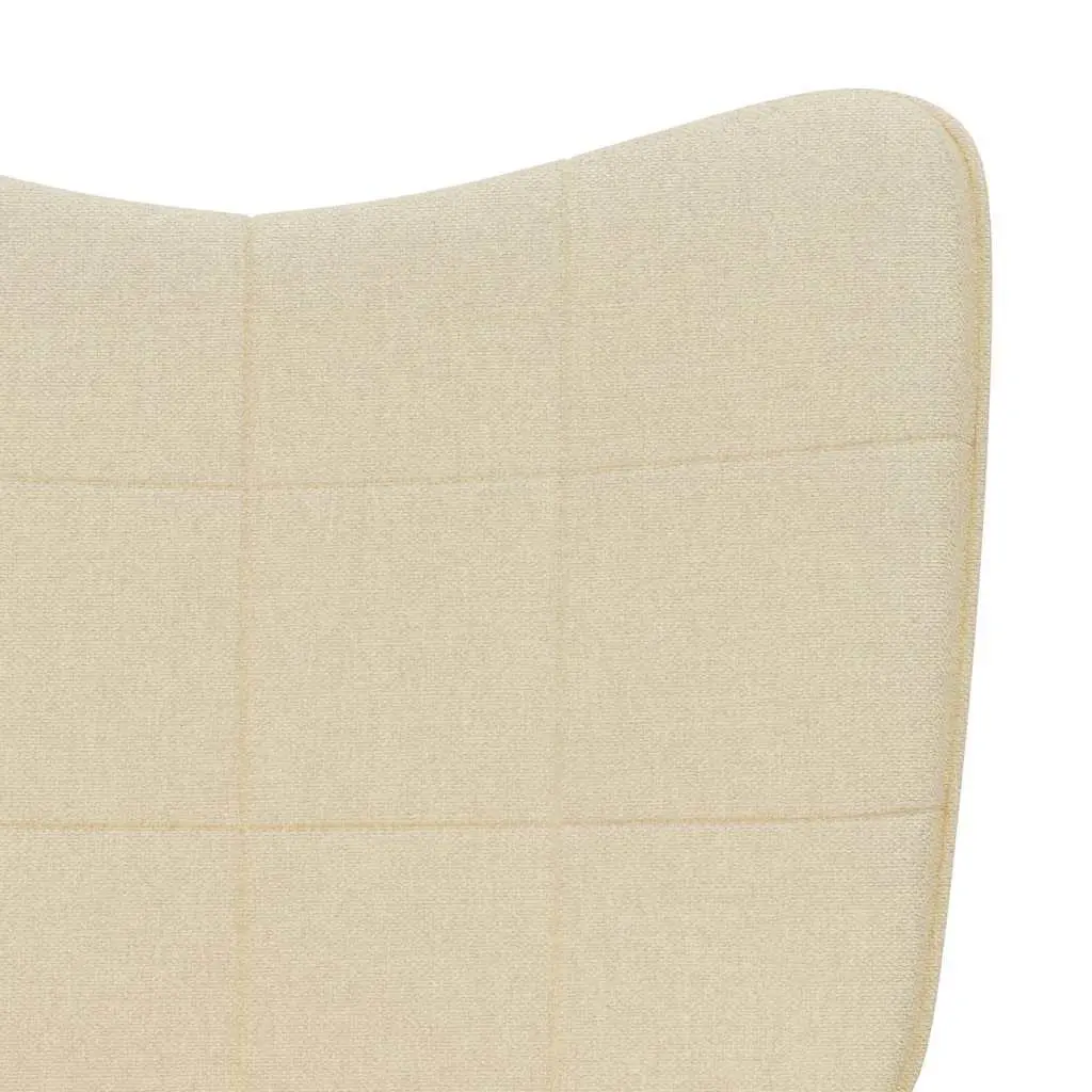 Relaxing Armchair with Footstool Cream Fabric Accent Chair Lounge Seat with