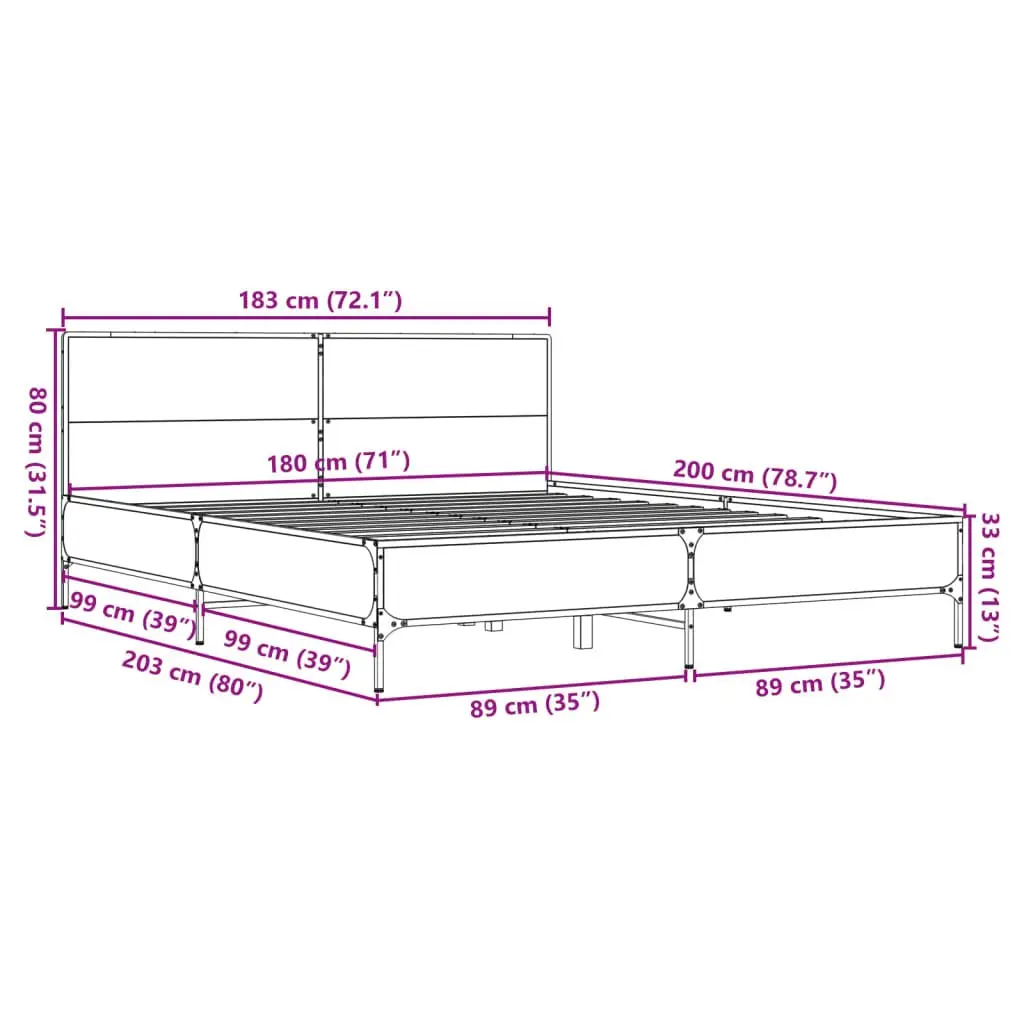 King Bed Frame 183x203 cm for Any Bedroom