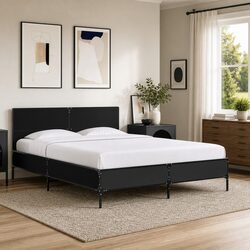 Black Bed Frame 135x190 cm Perfect for Any Bedroom