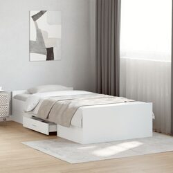 Practical White Bed Frame with Storage Drawers for Your Home