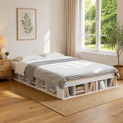 Functional White Bed Frame with Storage for Your Bedroom
