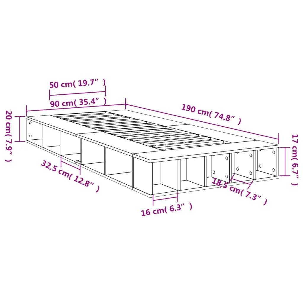 White Bed Frame 90x190 cm for Any Bedroom