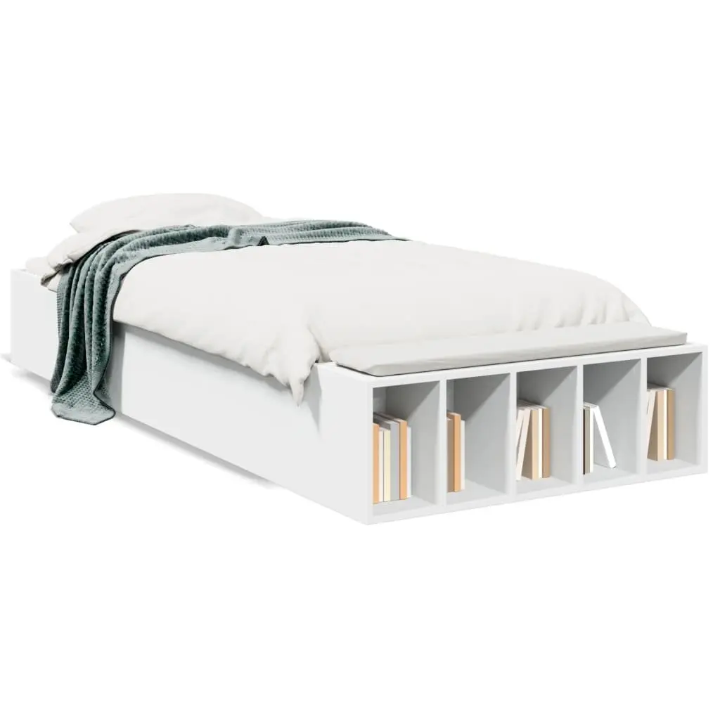 White Bed Frame with Storage for Home Use