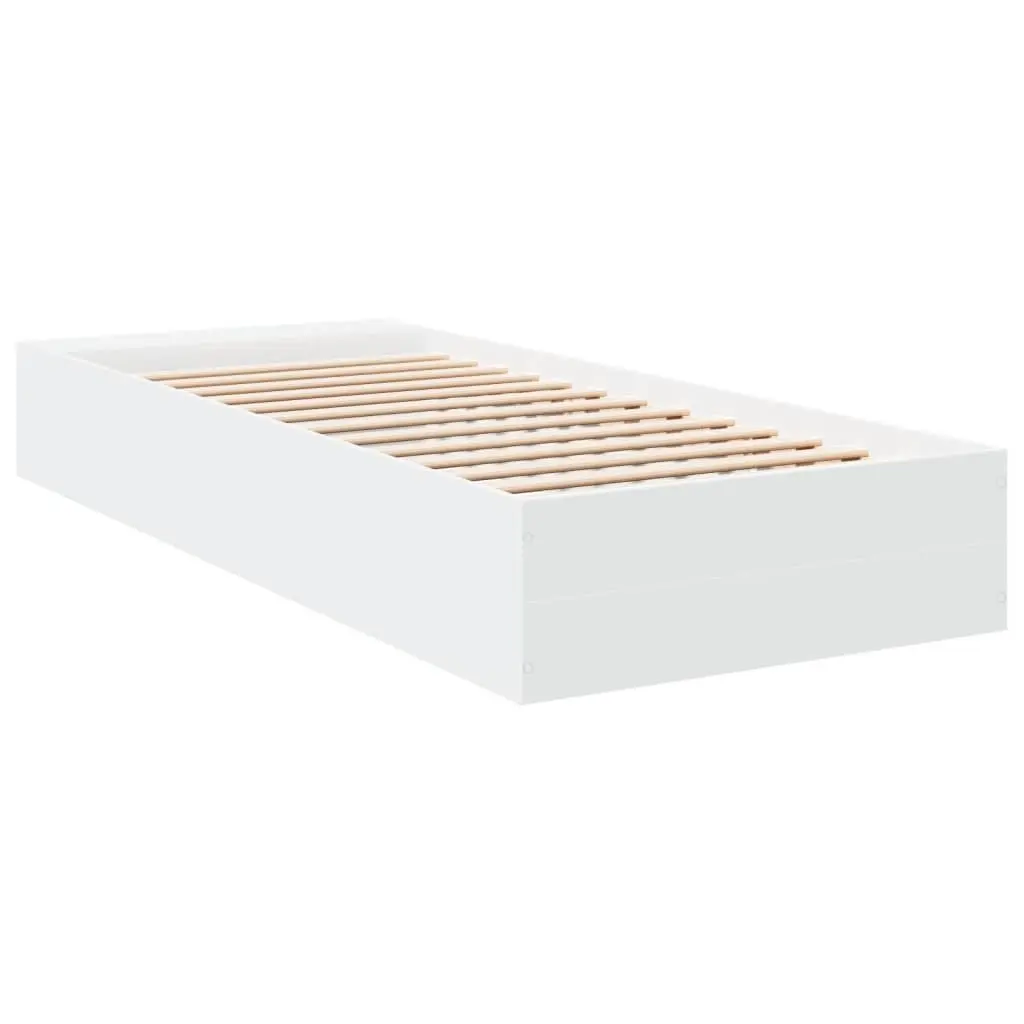 White Bed Frame with Storage for Home Use