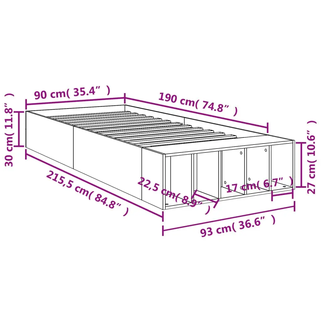 White Bed Frame with Storage for Home Use