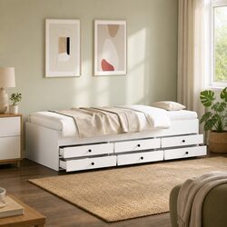 Practical White Daybed for Living Rooms and Bedrooms