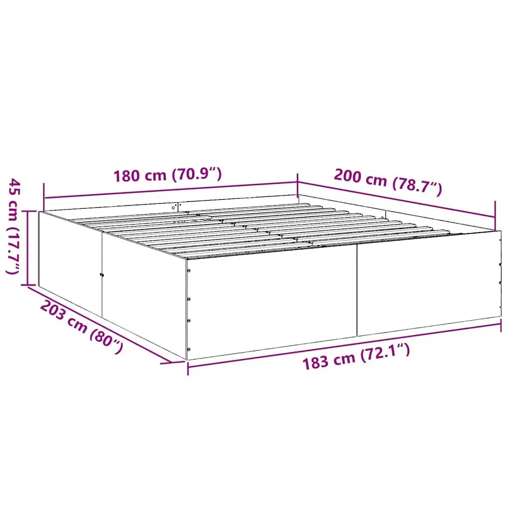 White Bed Frame 180x200 cm for Any Bedroom