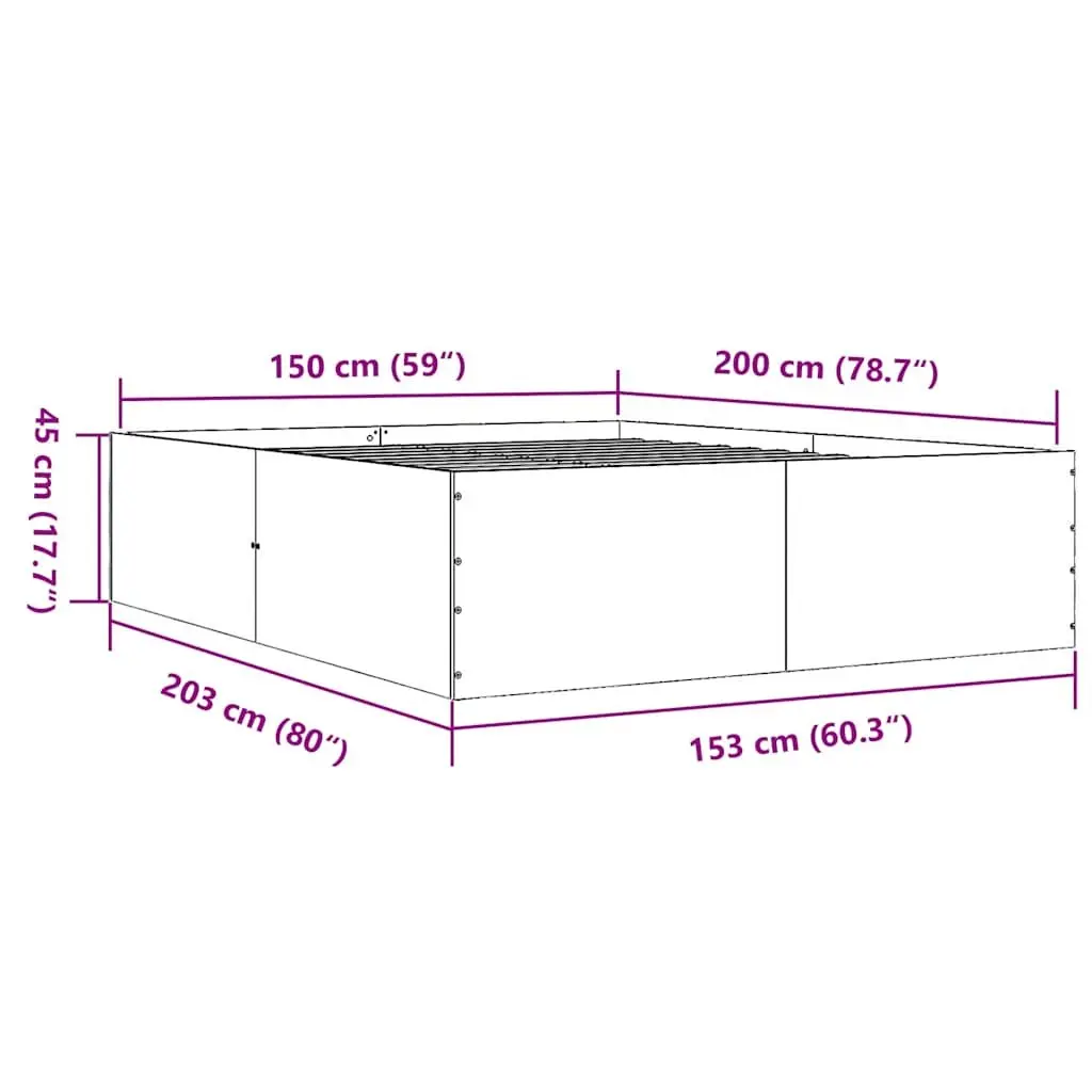 White Bed Frame 150x200 cm for Any Bedroom