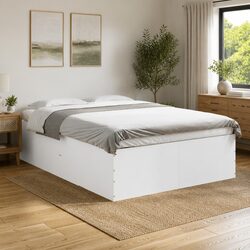 135x190 cm White Bed Frame for Modern Bedrooms