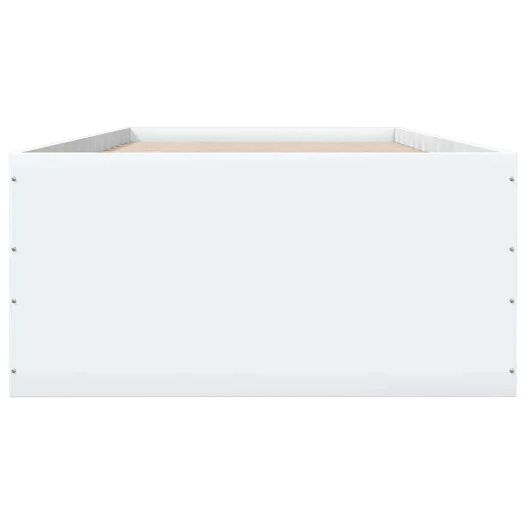 Bed Frame White 90x190 cm Modern Design Engineered Wood Slatted Base