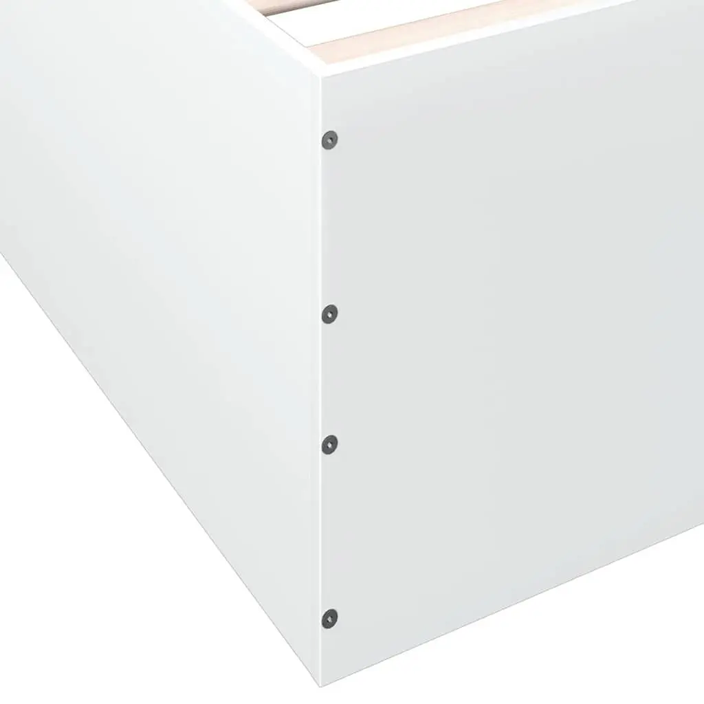 Bed Frame White 90x190 cm Modern Design Engineered Wood Slatted Base