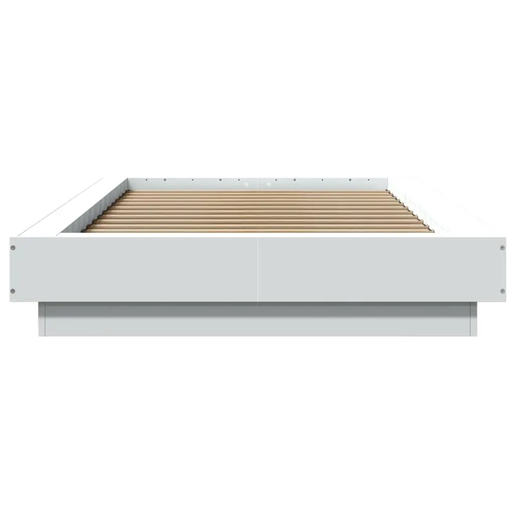 Bed Frame Engineered Wood 90x190 cm White Slatted Base