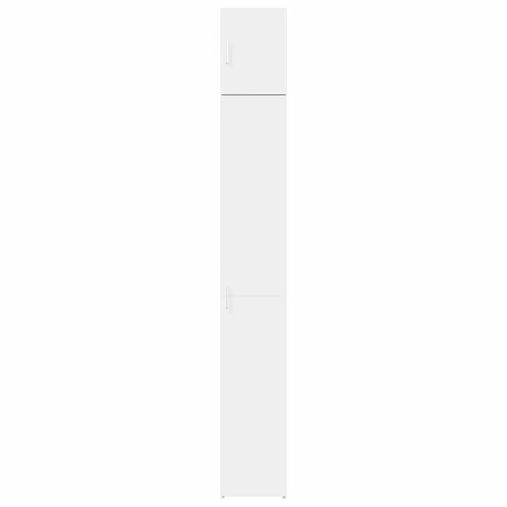 Slim Storage Cabinet White Engineered Wood Tall Bathroom Kitchen Bedroom