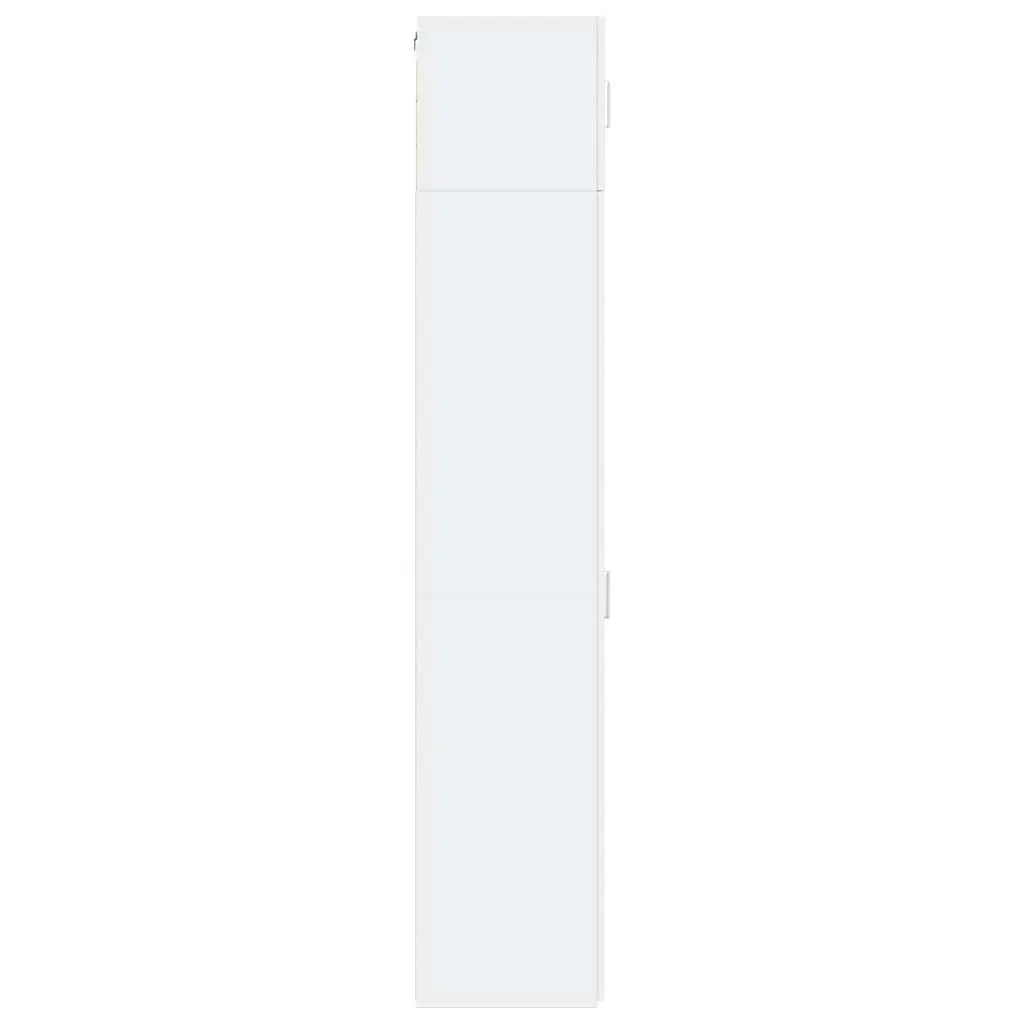 Slim Storage Cabinet White Engineered Wood Tall Bathroom Kitchen Bedroom
