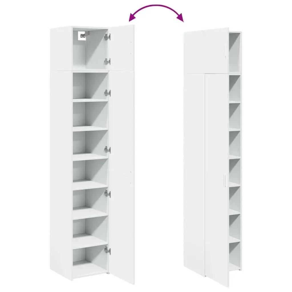 Slim Storage Cabinet Engineered Wood 40x42.5x225cm White Tall Bathroom Bedroom