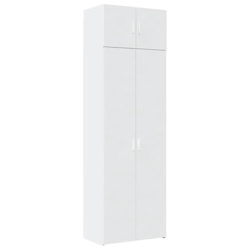 Storage Cabinet White 70x42.5x225 cm Engineered Wood Tall Cupboard Unit
