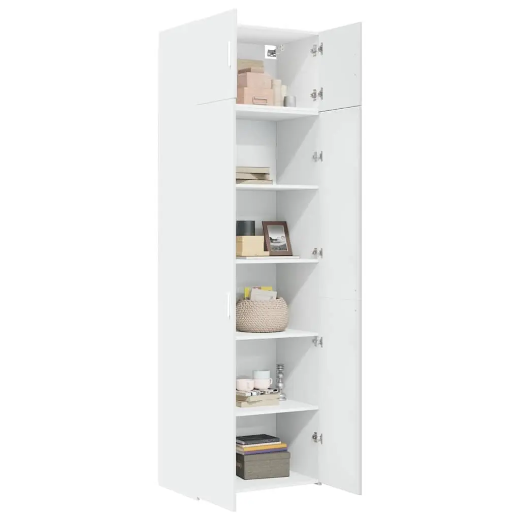 Storage Cabinet White 70x42.5x225 cm Engineered Wood Tall Cupboard Unit