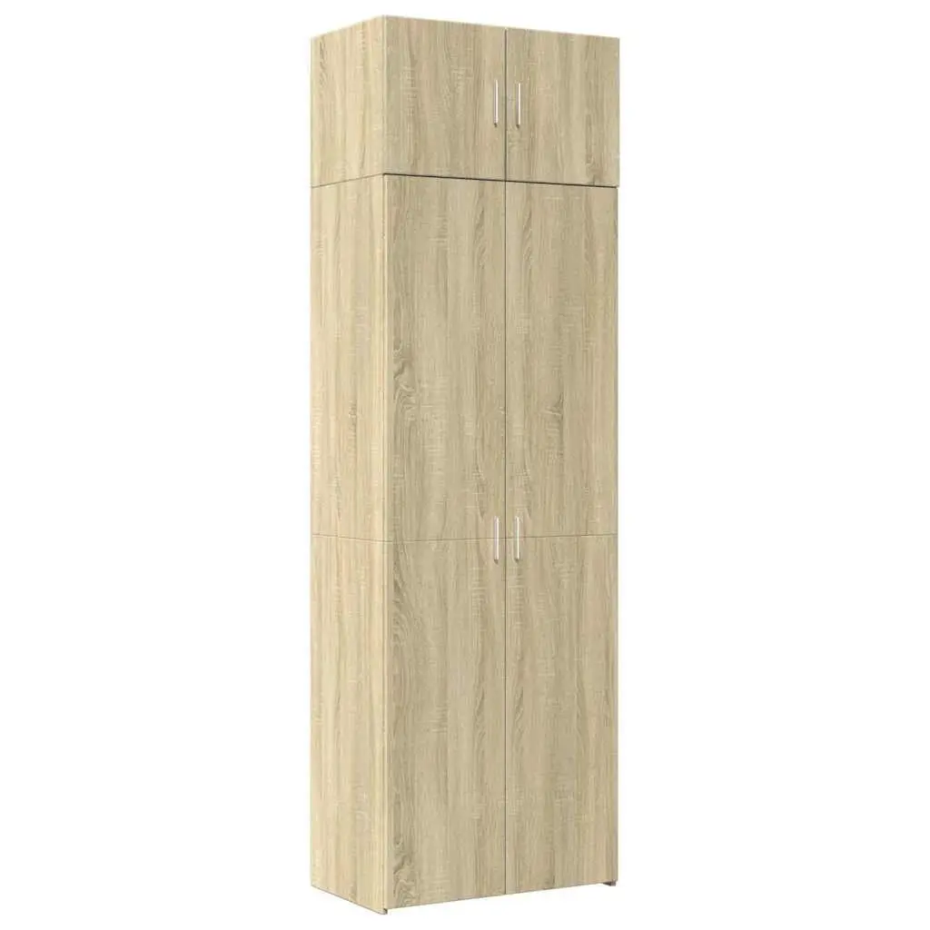 Storage Cabinet Tall Engineered Wood Brown Sonoma Oak Buffet Sideboards