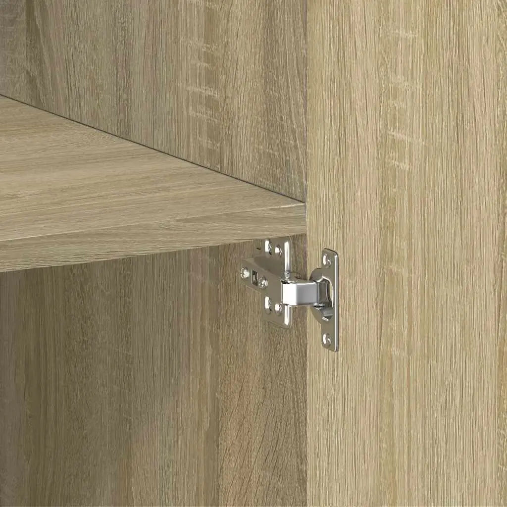 Storage Cabinet Tall Engineered Wood Brown Sonoma Oak Buffet Sideboards