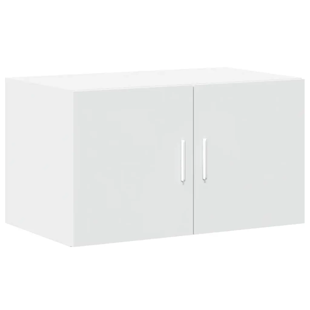 Storage Cabinet White Tall Engineered Wood Shelving Unit Vertical Space Saver