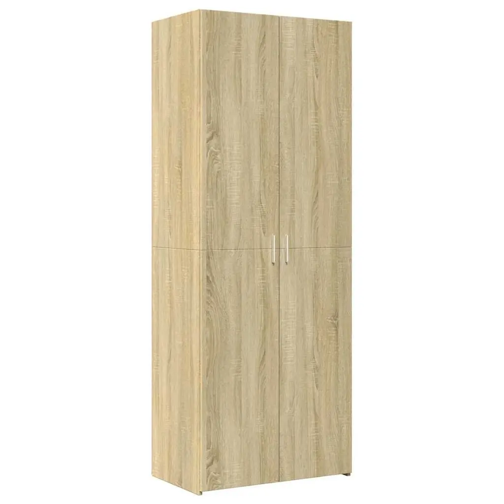 Storage Cabinet Tall Engineered Wood Sonoma Oak Brown Home Furniture Shelves