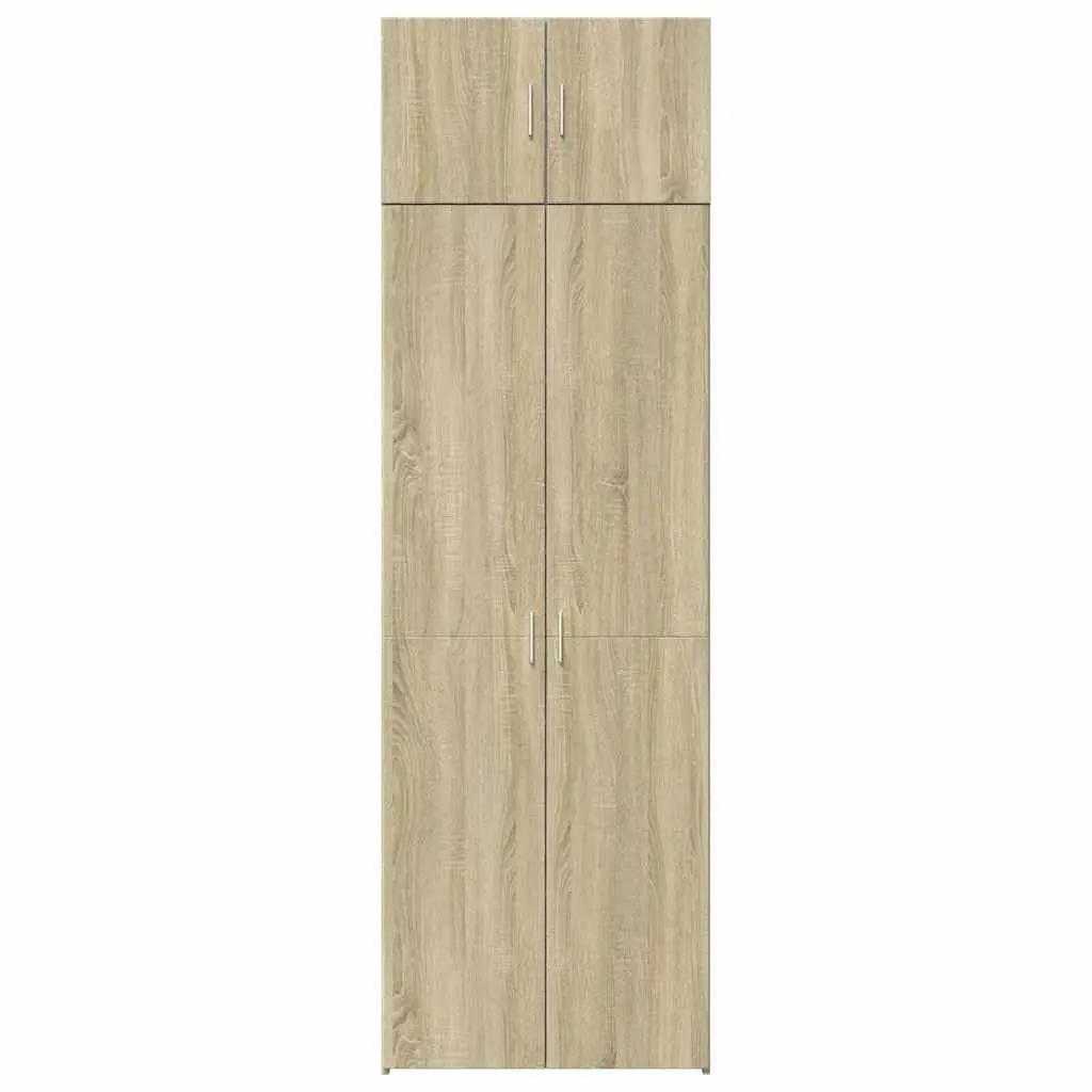 Storage Cabinet Tall Engineered Wood Sonoma Oak Brown Home Furniture Shelves