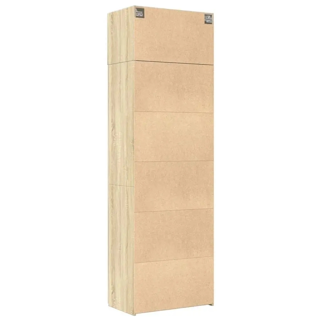 Storage Cabinet Tall Engineered Wood Sonoma Oak Brown Home Furniture Shelves