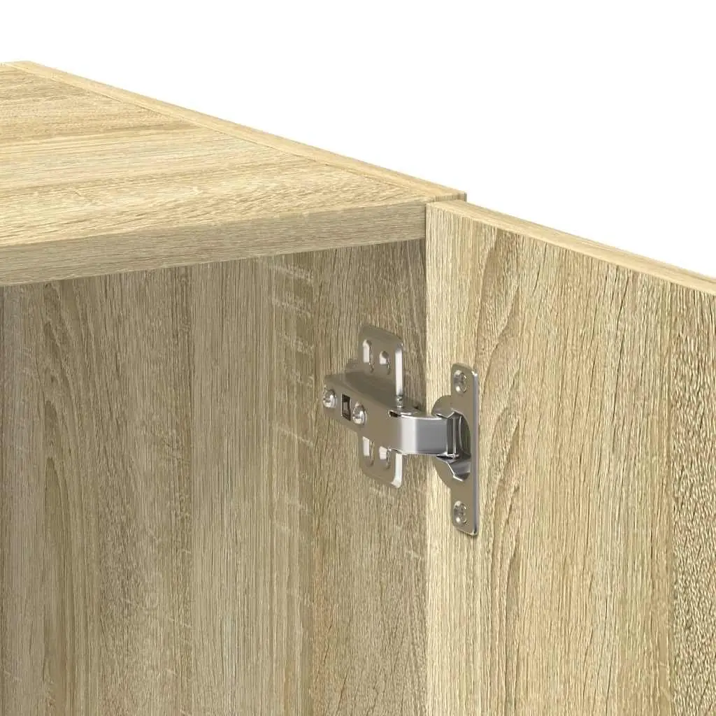 Storage Cabinet Tall Engineered Wood Sonoma Oak Brown Home Furniture Shelves