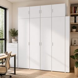 Versatile Tall White Storage Cabinet for Home Use