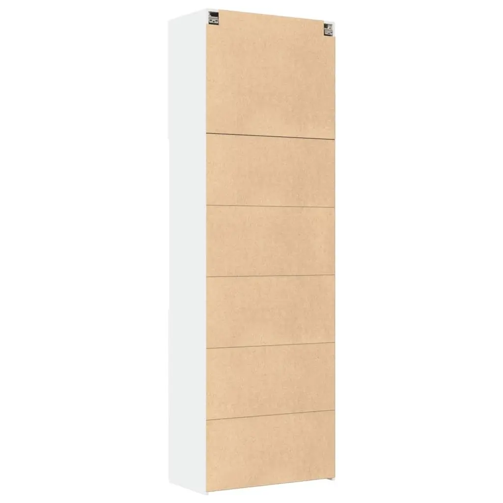 White Highboard Storage Cabinet 80x42.5x249cm Engineered Wood Sideboard with