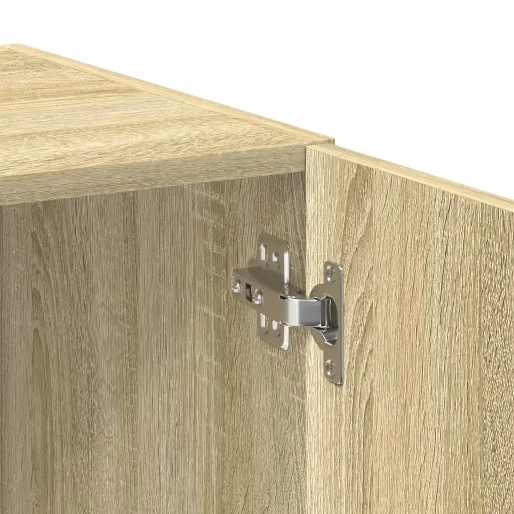 Highboard Storage Cabinet Engineered Wood Brown Open Compartments 80x42.5x249cm