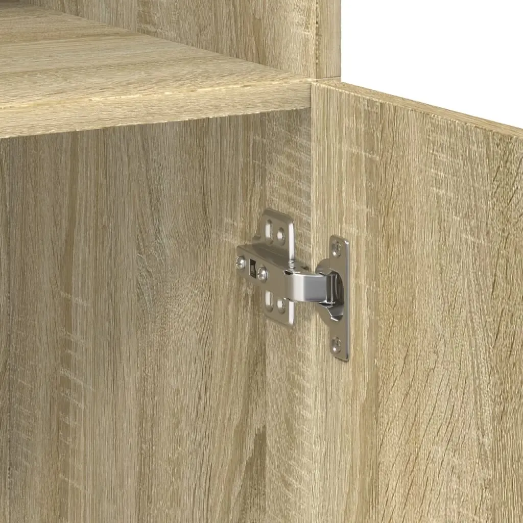 Highboard Storage Cabinet Engineered Wood Brown Open Compartments 80x42.5x249cm