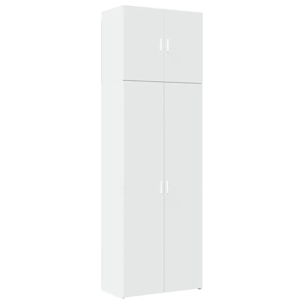 Highboard Storage Cabinet Engineered Wood White 80x42.5x249cm Smooth Surface Multiple Compartments