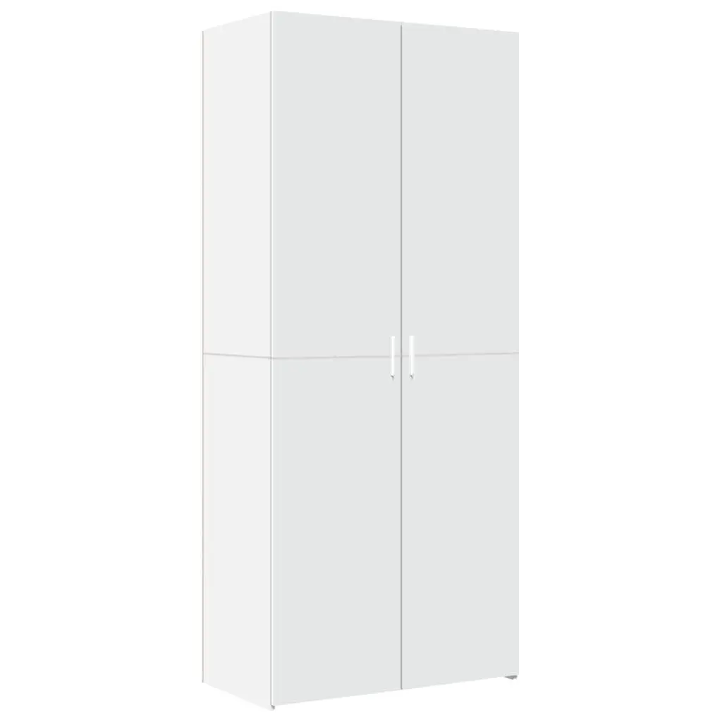 Highboard Storage Cabinet Engineered Wood White 80x42.5x249cm Smooth Surface Multiple Compartments