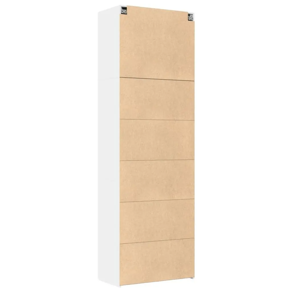 Highboard Storage Cabinet Engineered Wood White 80x42.5x249cm Smooth Surface Multiple Compartments