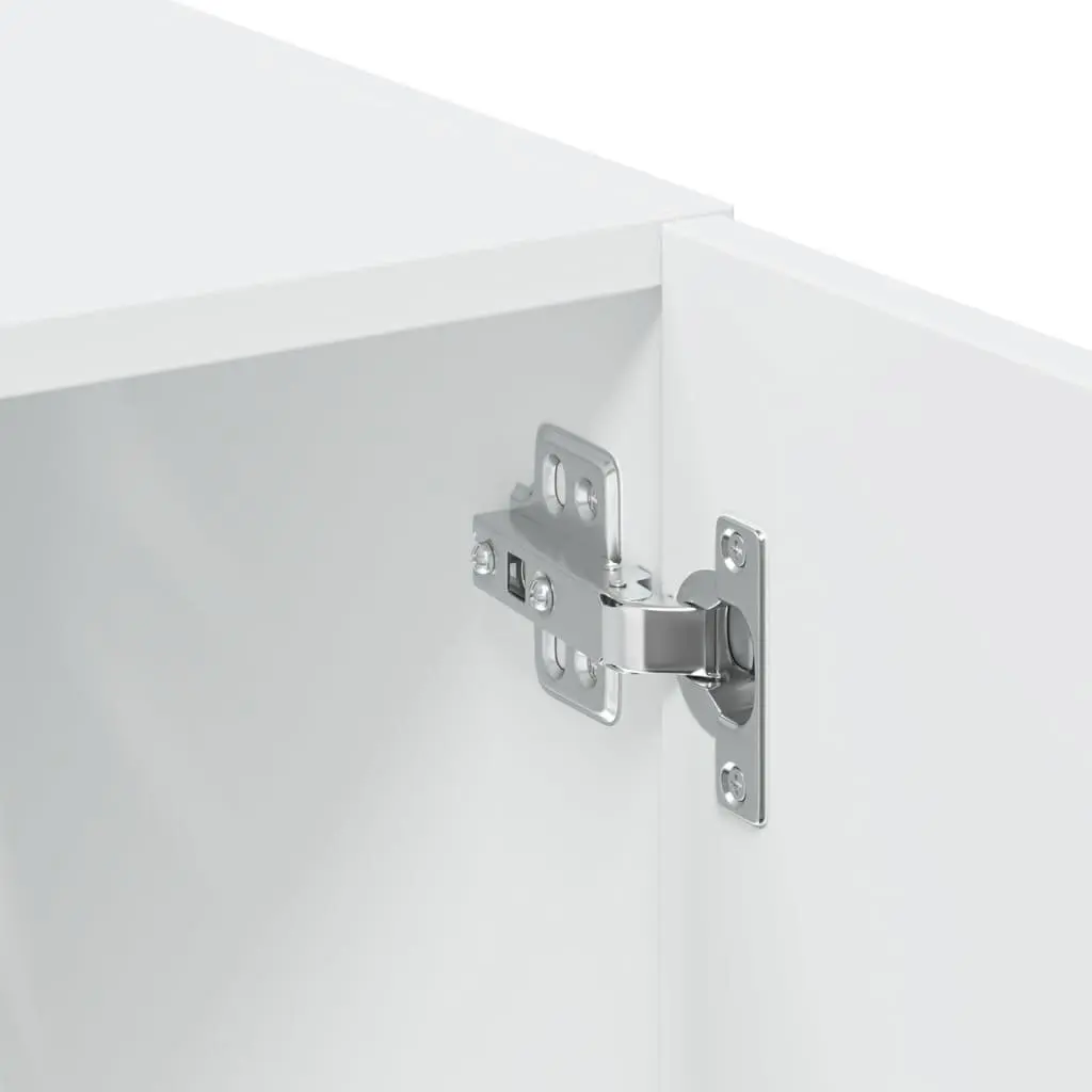 Highboard Storage Cabinet Engineered Wood White 80x42.5x249cm Smooth Surface Multiple Compartments