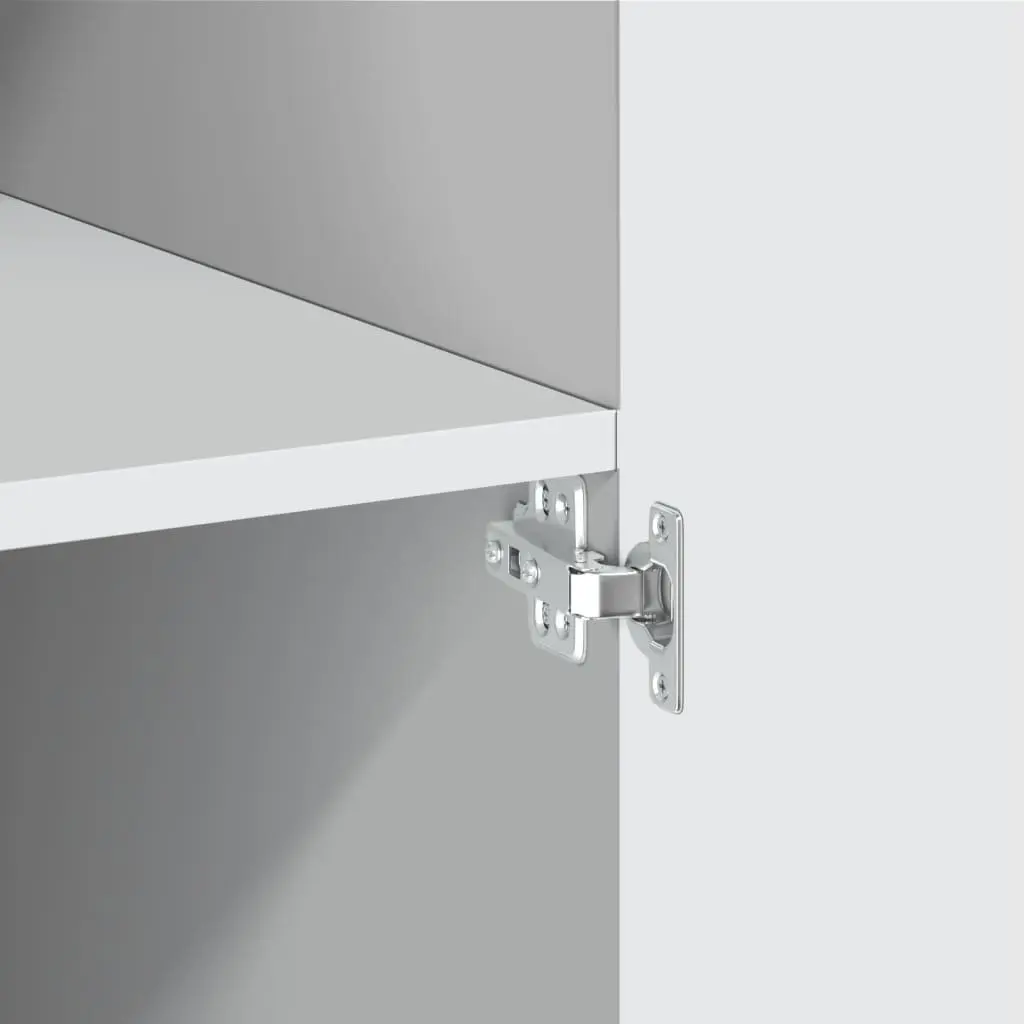 Highboard Storage Cabinet Engineered Wood White 80x42.5x249cm Smooth Surface Multiple Compartments