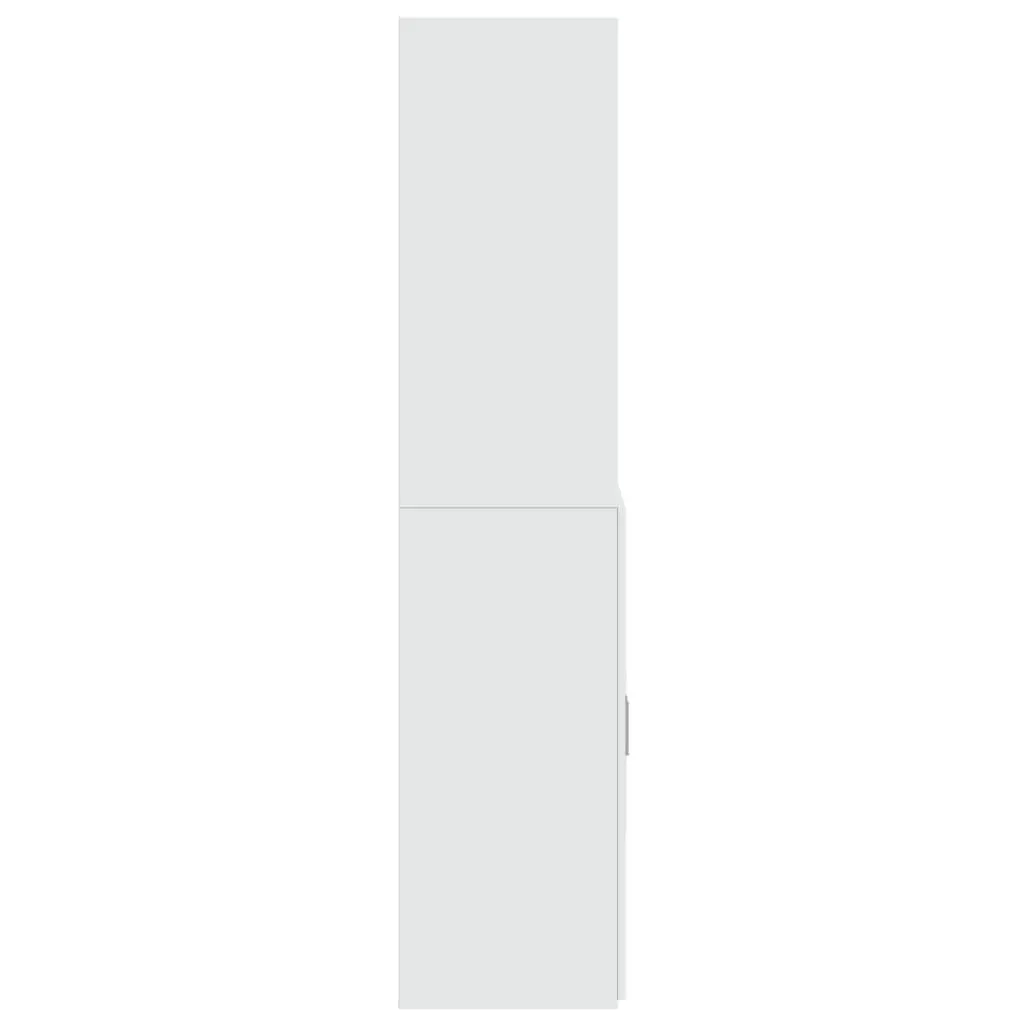Storage Cabinet Highboard Engineered Wood White 80x42.5x185cm with Open Compartments and Doors for Living Room Bedroom Hallway