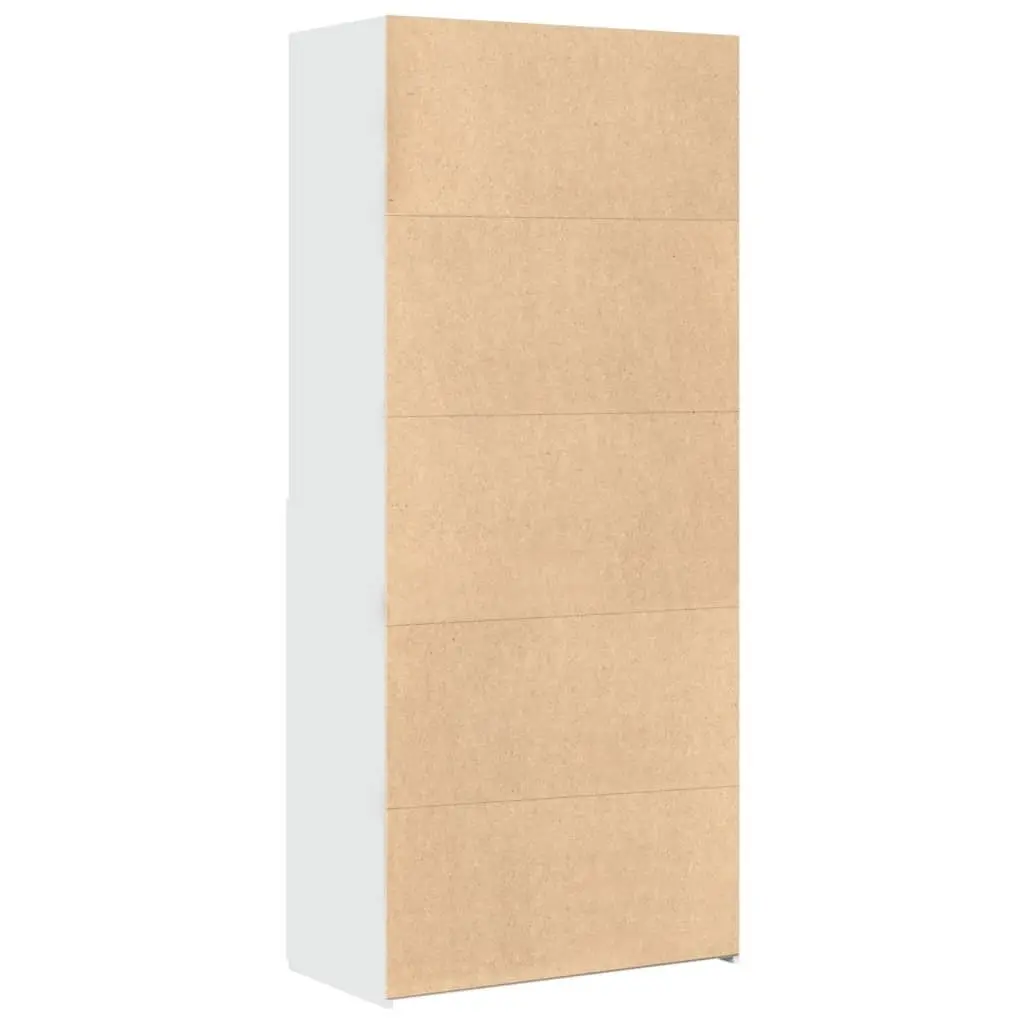 Storage Cabinet Highboard Engineered Wood White 80x42.5x185cm with Open Compartments and Doors for Living Room Bedroom Hallway