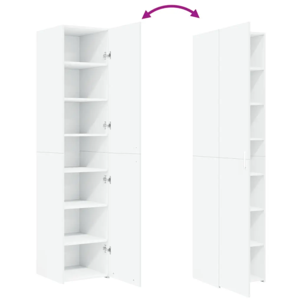 White Highboard Storage Cabinet Engineered Wood Sideboard Bedroom Living Room