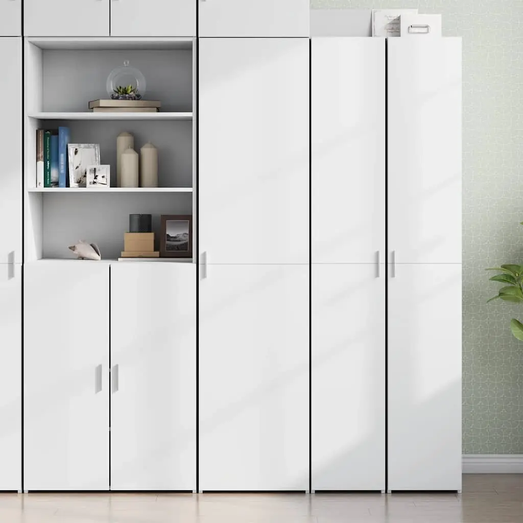 Highboard Cabinet Engineered Wood White 45x42.5x185cm Storage for Bedroom Living Room Hallway