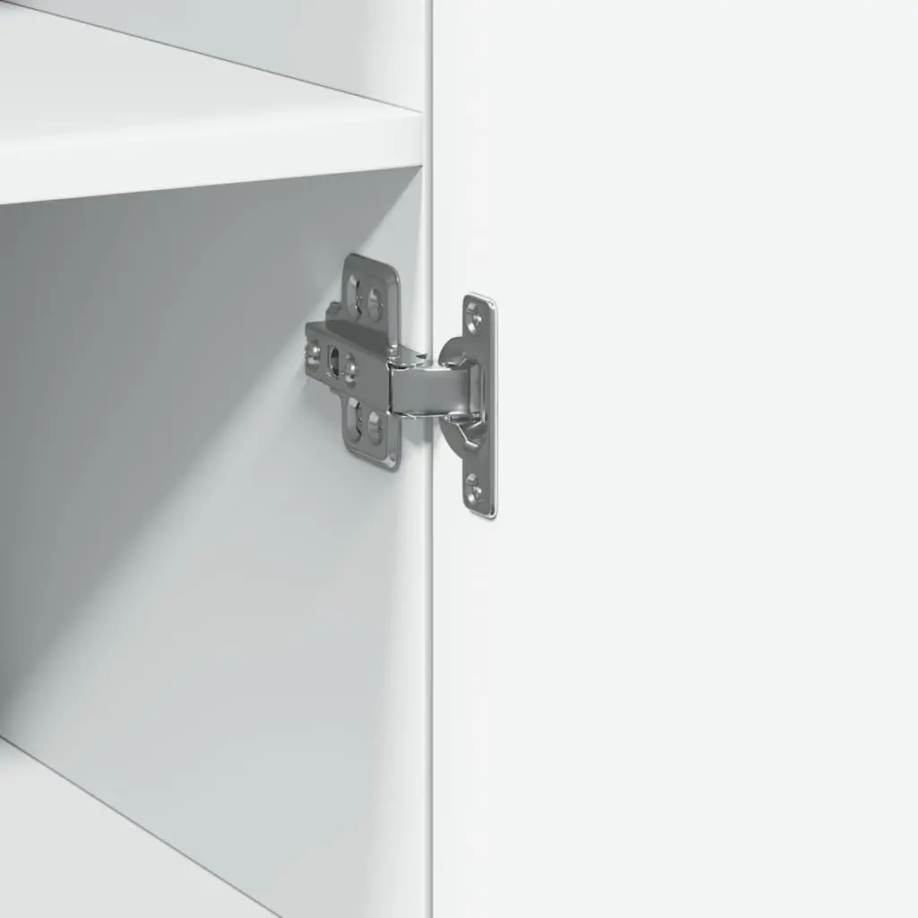 Highboard Cabinet Engineered Wood White 45x42.5x185cm Storage for Bedroom Living Room Hallway