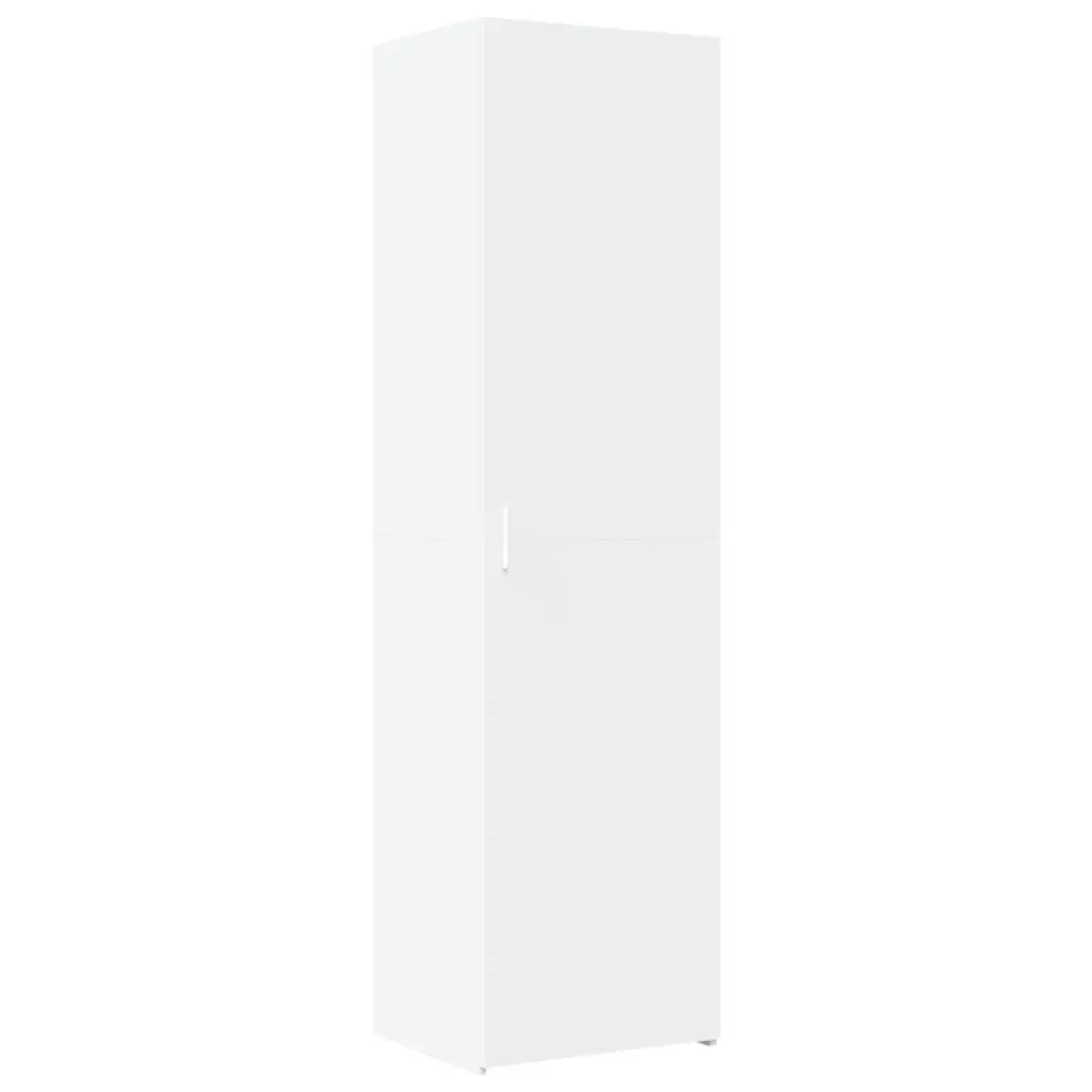White Highboard Storage Cabinet 50x42.5x185cm Engineered Wood Sideboard Shelves