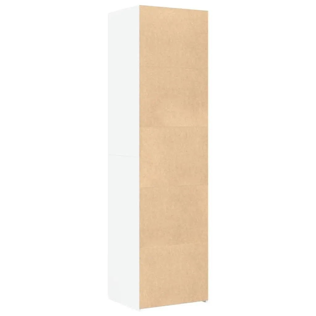 White Highboard Storage Cabinet 50x42.5x185cm Engineered Wood Sideboard Shelves